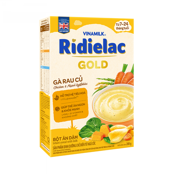 Bột ăn dặm Ridielac Gold vị gà rau củ 200g